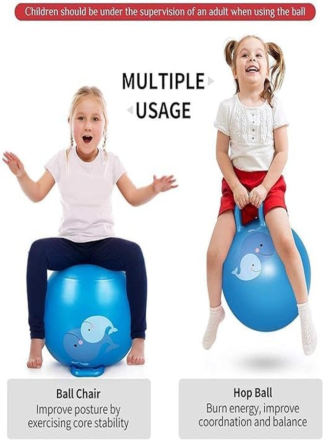 PRIMINI HopperBall Hop Hopping,Ball Inflatable Bouncer Hoppity Hop Jumping Ball Children Yoga Outdoor Game Hopper Jump N Bounce Retro Ball Handle Ride-on Toy-Bouncy Kids (65 CM-Multicolour) - Image 3