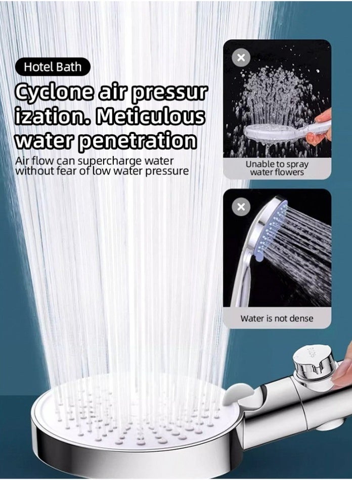MODI High-Pressure Shower Head with 3 Filters & 6 Spray Modes – Handheld Filtered Shower Sprayer with Stop Button for Bathroom Spa Use - Chrome - Image 3