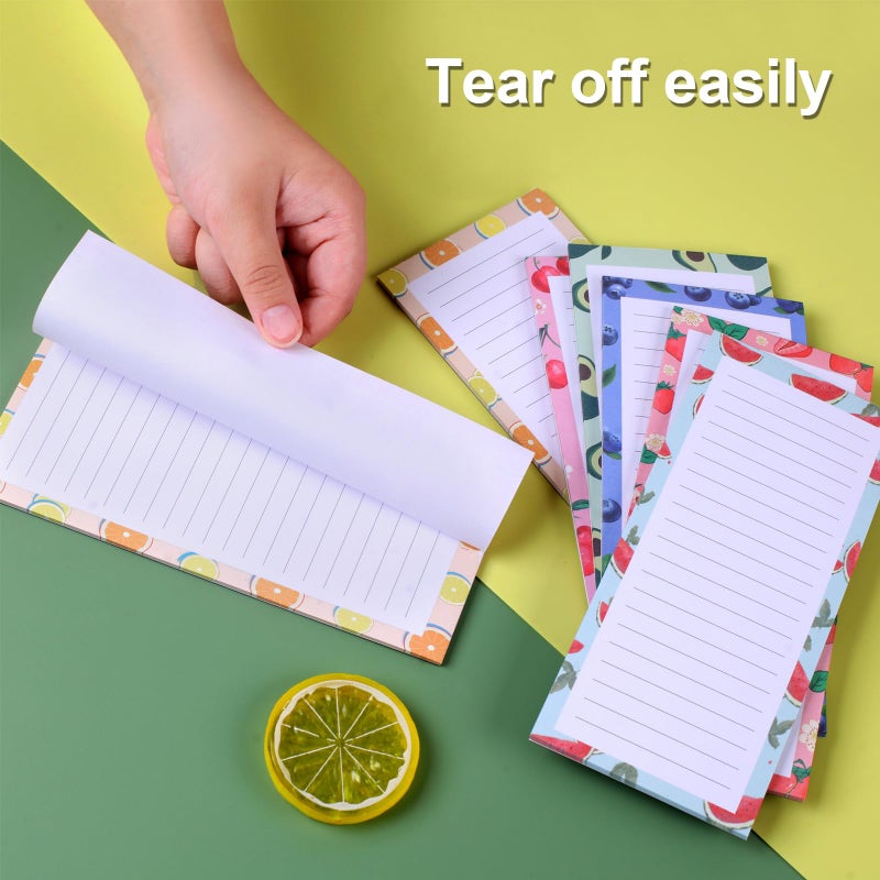 Joyberg 9 Pack Magnetic Notepads for Refrigerator, Magnetic Notepads for Refrigerator, Fruit Design Grocery List Pad for Fridge, Full Magnet Back Shopping Lists, 25 Sheets Per Note Pads - Image 5