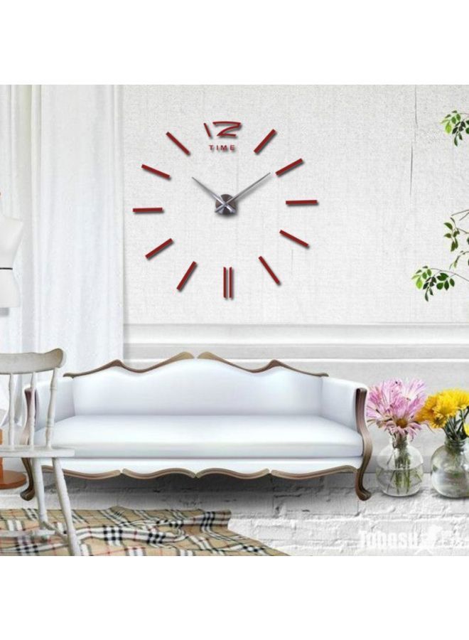 NIBEMINENT DIY Nordic Style Wall Clock Red/Silver 15x10x4.5cm  - Image 2
