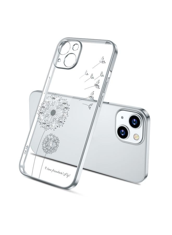 اس-توب جراب لهاتف iPhone 13 مصنوع من مادة TPU المقاومة للصدمات بنمط الهندباء الماسية المطلية بالكهرباء - Image 1