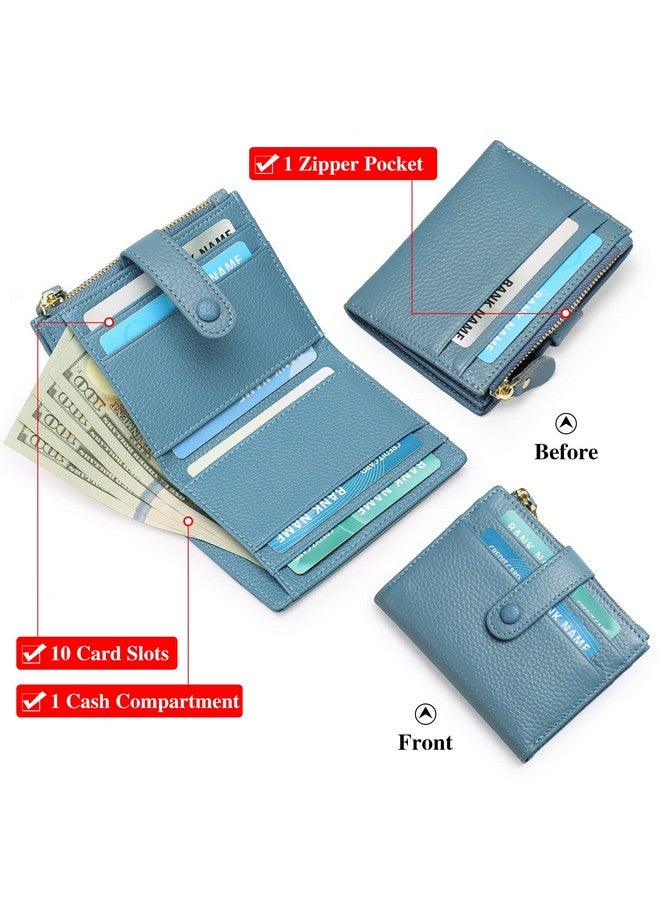 FALAN MULE Small Wallets For Women Rfid Blocking Slim Bifold Leather Womens Wallet With Zipper Coin Purse - Image 2