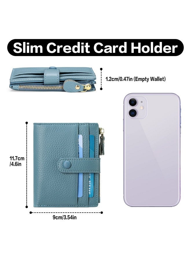 FALAN MULE Small Wallets For Women Rfid Blocking Slim Bifold Leather Womens Wallet With Zipper Coin Purse - Image 3
