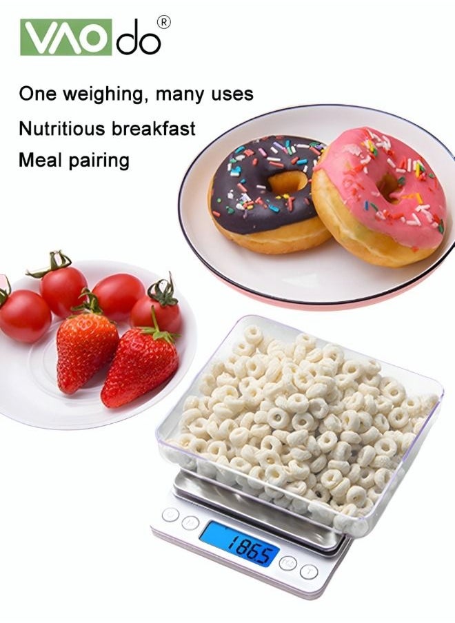 VAOdo - Kitchen Electronic Scale LED Backlight Display High-precision Sensor Maximum Weight 3kg Baking Electronic Scale Battery Scale - Image 1