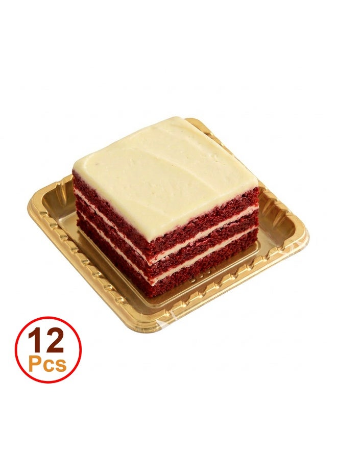 Habibi Party 12 Pieces Cake Board Set – Square Gold Color for Cake Display, Baking & Party Use - Image 1