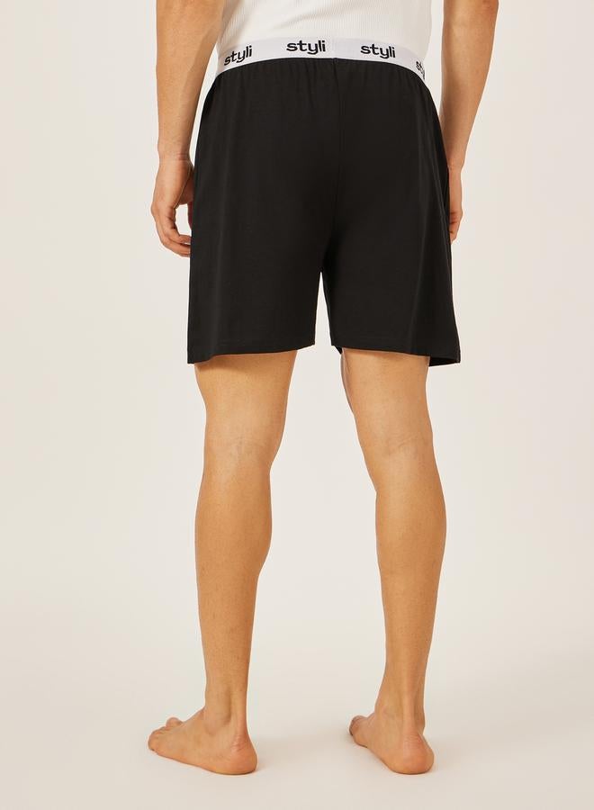 Styli Pack of 2 - Knitted Boxer With Elasticated Waistband  - Image 5