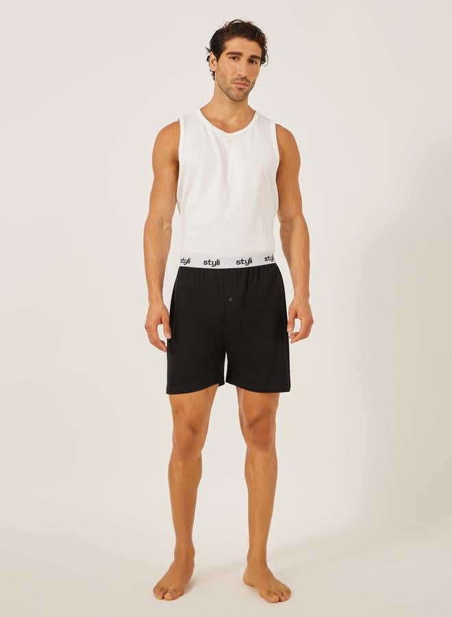 Styli Pack of 2 - Knitted Boxer With Elasticated Waistband  - Image 4