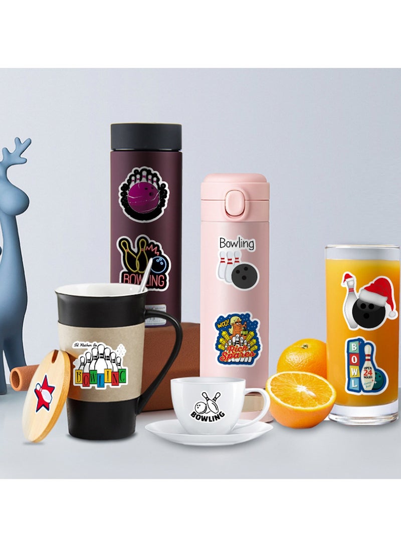 قوس قزح أورينبو ملصقات بولينج لايف 50 قطعة من ملصقات بولينج كينج المقاومة للماء من الفينيل لصالة الألعاب الرياضية وزجاجات المياه وأكواب الكمبيوتر المحمول ولوح التزلج والهاتف والجيتار - Image 3