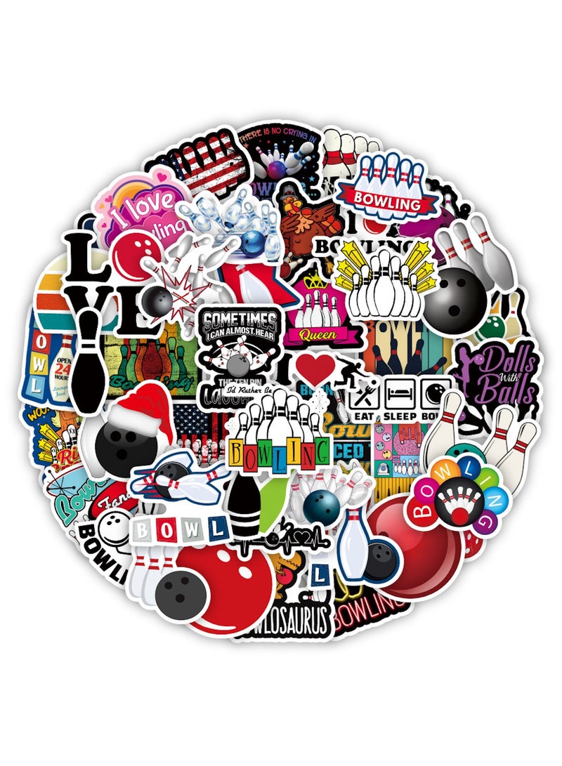 قوس قزح أورينبو ملصقات بولينج لايف 50 قطعة من ملصقات بولينج كينج المقاومة للماء من الفينيل لصالة الألعاب الرياضية وزجاجات المياه وأكواب الكمبيوتر المحمول ولوح التزلج والهاتف والجيتار - Image 1