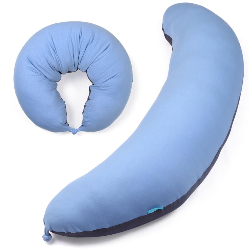 BYRIVER 39" C Shaped Body Pillow for Side Sleeping Adults Men Women, Anxiety Relief Hugging Gaming Lap Pillow, Pregnancy Knees Separate Pillow, Gifts for New Moms, Removable Pillowcase(L) - Image 1