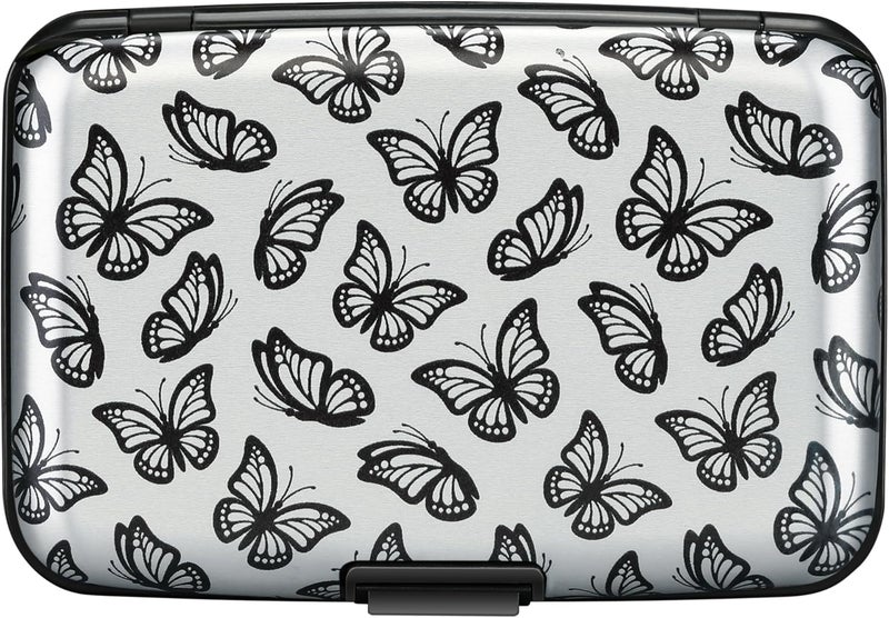 ELFISH Mini RFID Aluminum Wallet Credit Cards Holder Business Card Case Metal ID Case for Men Women(Little Butterflies) - Image 4