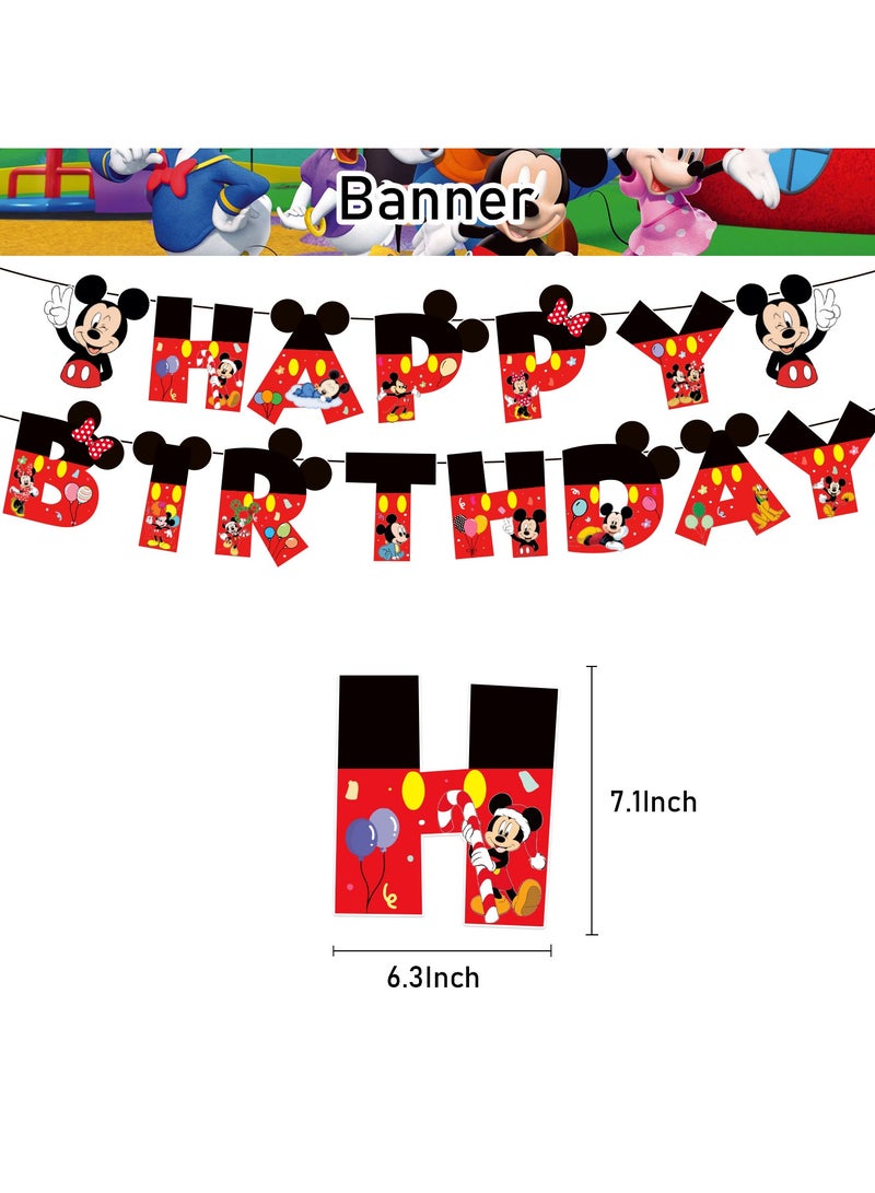 عام تزيين عيد ميلاد موضوع ميكي، تزيين حفلة أنمي كرتونية، بالونات متداخلة، علق على المسامير، جنس غير مكشوف. - Image 2