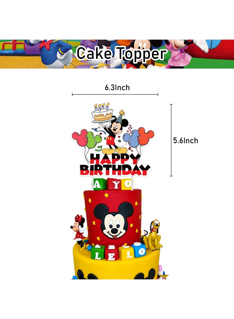 عام تزيين عيد ميلاد موضوع ميكي، تزيين حفلة أنمي كرتونية، بالونات متداخلة، علق على المسامير، جنس غير مكشوف. - Image 3