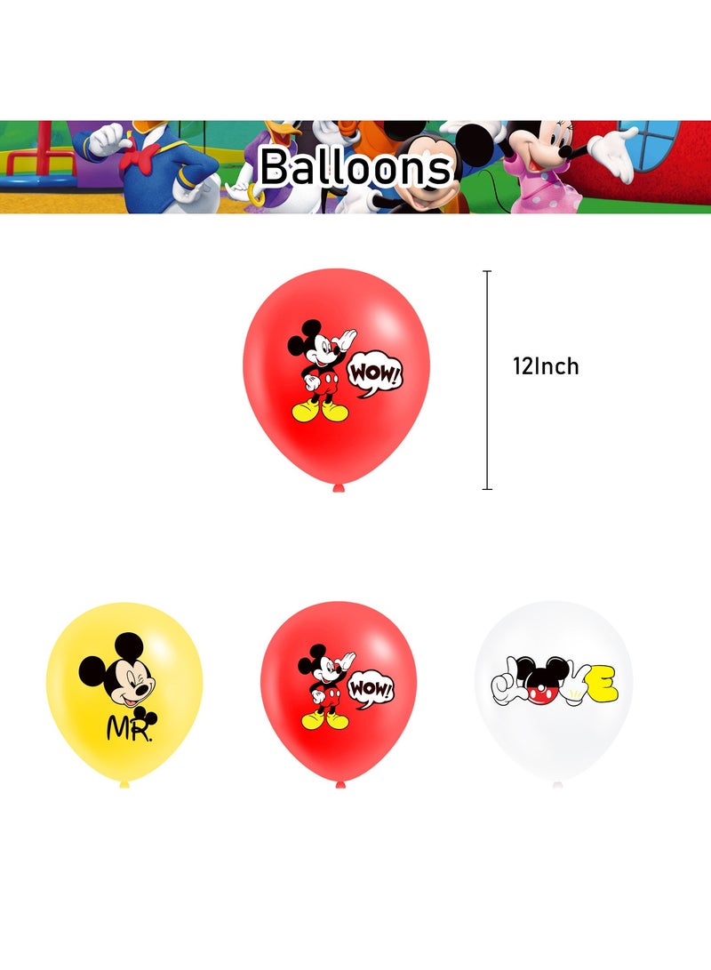 عام تزيين عيد ميلاد موضوع ميكي، تزيين حفلة أنمي كرتونية، بالونات متداخلة، علق على المسامير، جنس غير مكشوف. - Image 5