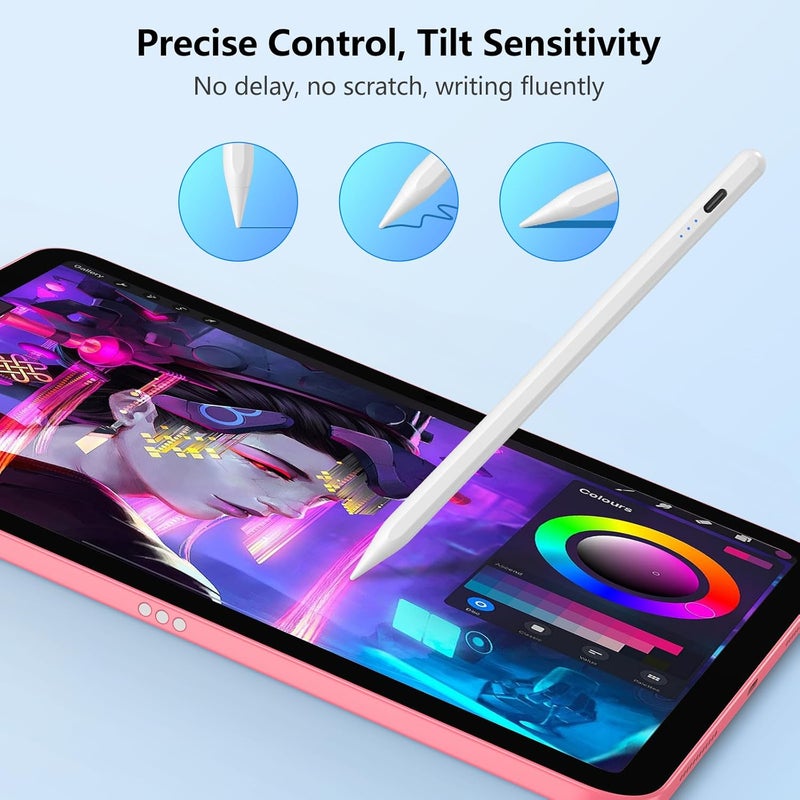 هوت لايف قلم HOTLIFE لأجهزة iPad الجيل العاشر والتاسع، شحن أسرع لقلم Apple iPad مع رفض راحة اليد، متوافق مع (2018-2022) iPad Pro 11"/12.9"، iPad Mini 6/5 الجيل، iPad Air 3-5، iPad 6-10 - Image 5