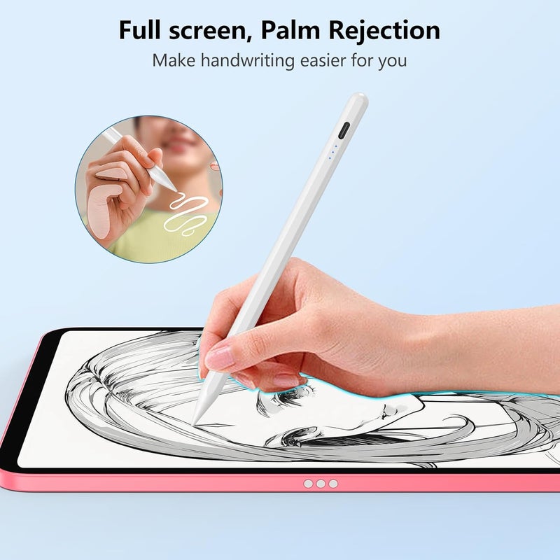 هوت لايف قلم HOTLIFE لأجهزة iPad الجيل العاشر والتاسع، شحن أسرع لقلم Apple iPad مع رفض راحة اليد، متوافق مع (2018-2022) iPad Pro 11"/12.9"، iPad Mini 6/5 الجيل، iPad Air 3-5، iPad 6-10 - Image 4