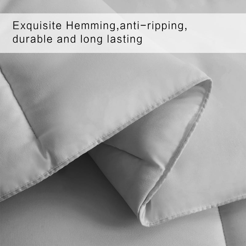 COHOME Quilted King Size Comforter - All-Season Down Alternative Duvet Insert - Luxury Hotel Warm Comforter with Anti-Clump Tech & 8 Tabs - Reversible - Breathable - Light Grey(90"x102") - Image 4