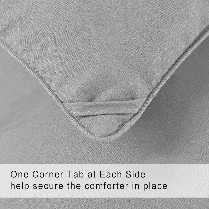 COHOME Quilted King Size Comforter - All-Season Down Alternative Duvet Insert - Luxury Hotel Warm Comforter with Anti-Clump Tech & 8 Tabs - Reversible - Breathable - Light Grey(90"x102") - Image 5