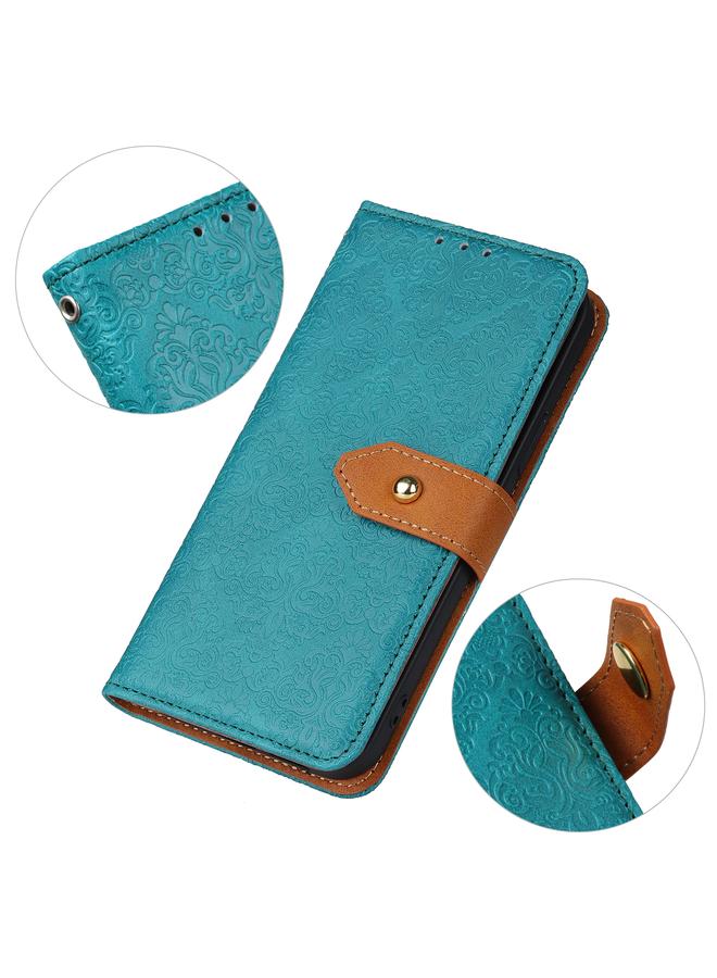 اس-توب جراب لهاتف Samsung Galaxy S23 5G، جراب هاتف من البولي يوريثان منقوش بالزهور الأوروبية، مشبك نحاسي - Image 4