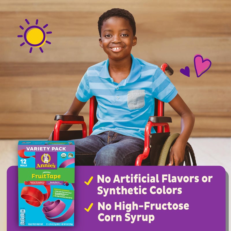 Annie's Organic Fruit Tape, Swirly Strawberry and Bendy Berry, Gluten Free, Variety Pack, 12 Rolls, 9 oz - Image 5