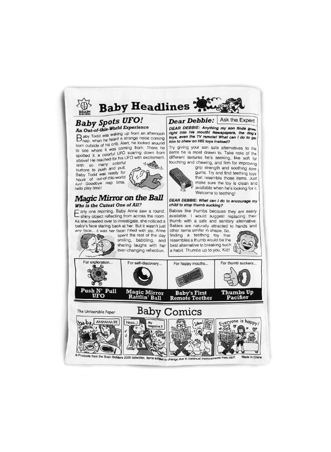 People People Brain Builders: Baby Newspaper - Crinkly Baby Toy - Image 4