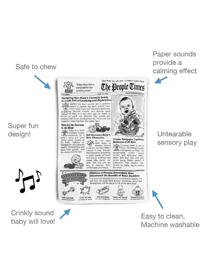 People People Brain Builders: Baby Newspaper - Crinkly Baby Toy - Image 2