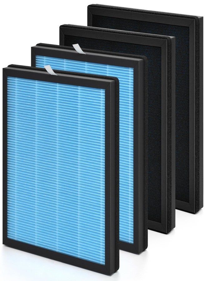 HSIAMEN [Pet Care] HAP603 Replacement Filter Pet Compatible with ECOSELF HAP603 HAP603WF Air Purifier Part # RFHAP603, 3-in-1 HEPA Carbon, Blue 4-Pack - Image 1
