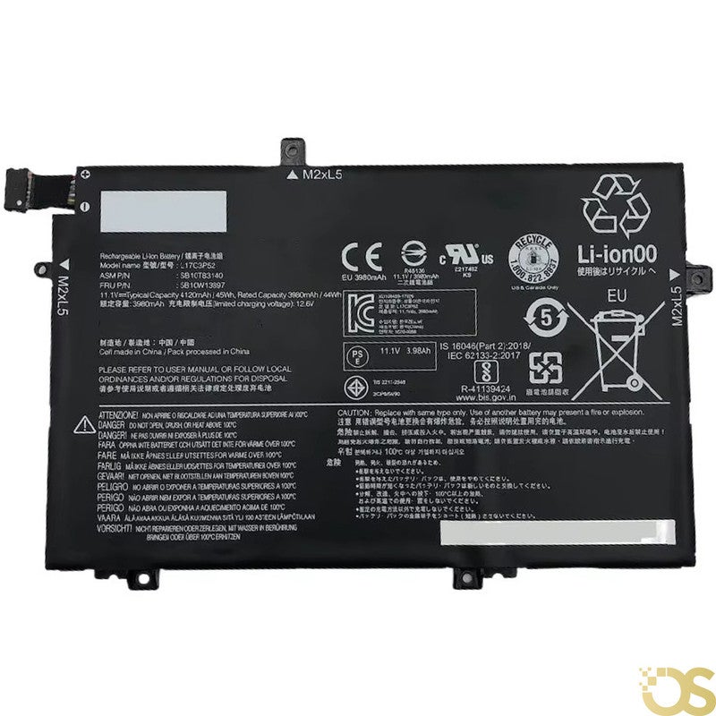 OS Battery Compatible with Lenovo ThinkPad L480 L490 L580 L590  ThinkPad L14 L15 Gen 2 Series L17L3P52 L17M3P54 L17M3P53 01AV466 01AV463 01AV464 Model L17C3P52 From OS Store - 3 Month Warranty - Image 1
