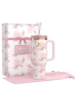 Stanley The Stanley X LoveShackFancy Holiday Quencher | 40 OZ Rosa Beaux Pink  - Image 5