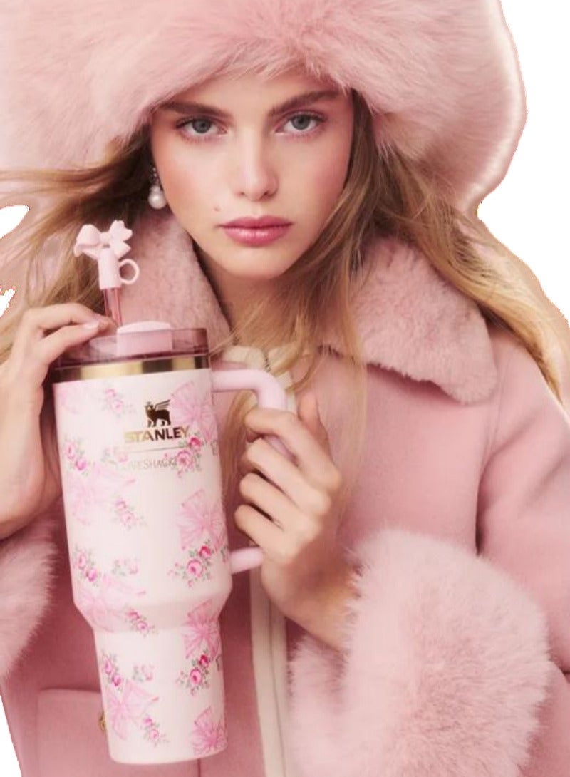 Stanley The Stanley X LoveShackFancy Holiday Quencher | 40 OZ Rosa Beaux Pink - Image 5