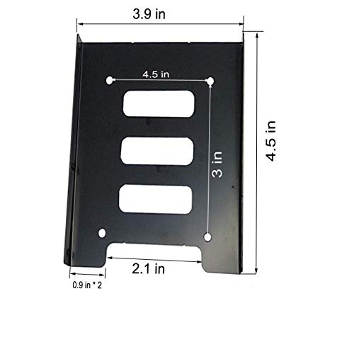 Mougerk SSD HDD Holder 2.5 to 3.5 Mounting Bracket Hard Drive Adapter (2 Pack) (Black) - Image 2