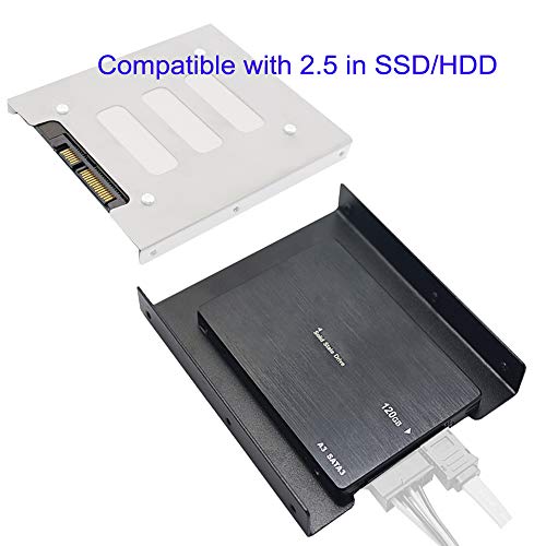 Mougerk SSD HDD Holder 2.5 to 3.5 Mounting Bracket Hard Drive Adapter (2 Pack) (Black) - Image 3