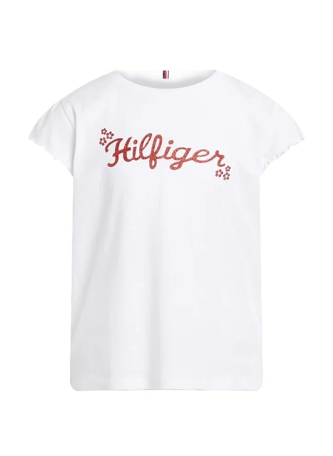 تومي هيلفيغر Kids Flower Glitter T-Shirt