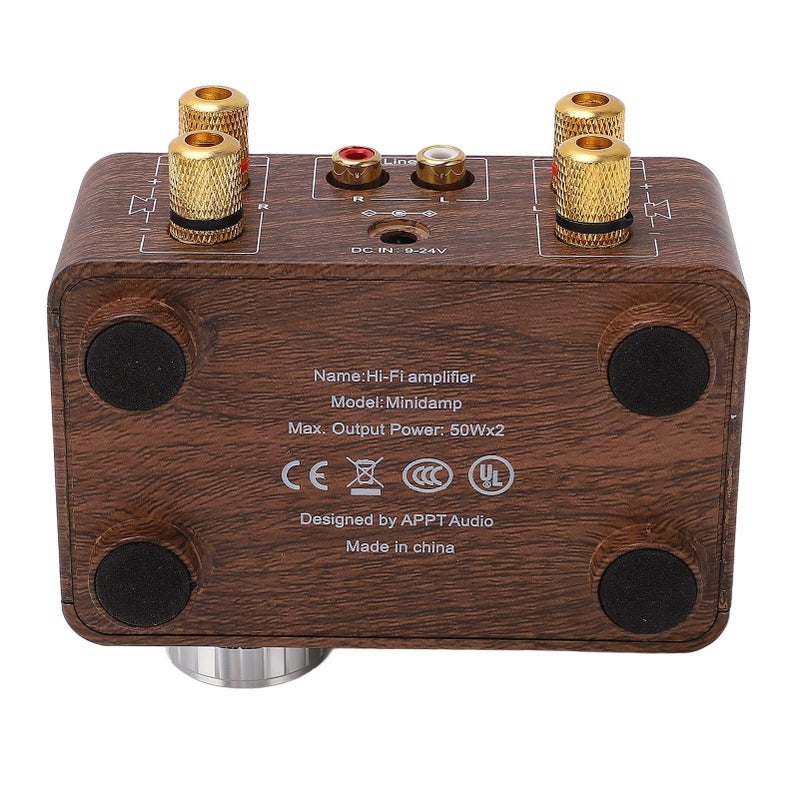 Mini Power Amplifier 2 Channel 50W Wood Appearance With USB Input For Home Theater Speakers Portable Audio Solution - Image 3