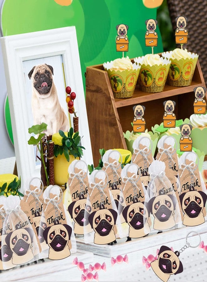 CiciBear 60 Pack Dog Party Decorations for Guests, 20 Bulldog Keychains, 20 Tags and 20 Gift Bags for Bulldog Dog Puppy, Pet Animals,Let's Pawty Party, Animal Lover, Kids Birthday, Baby Shower - Image 5
