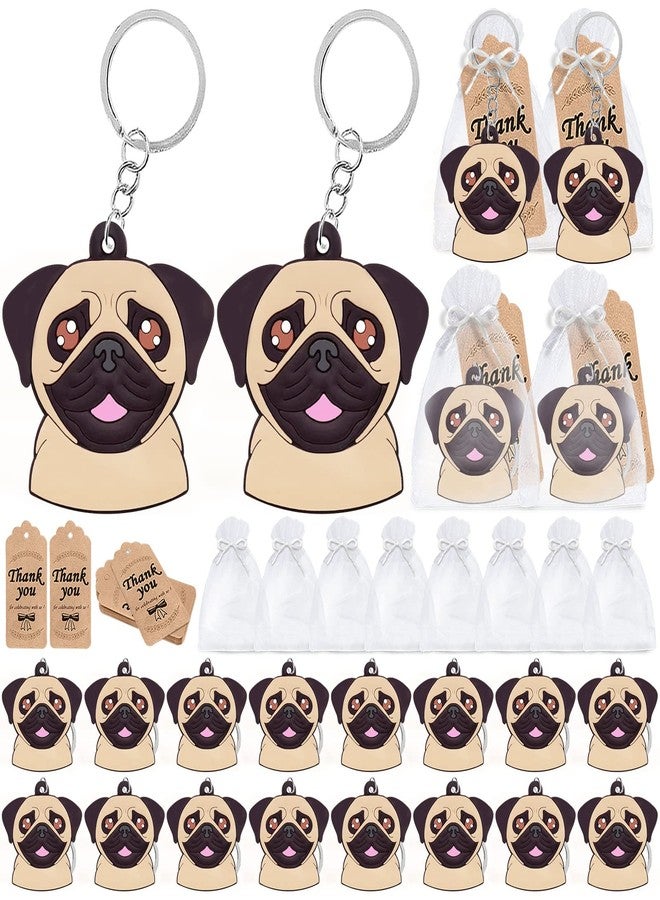 CiciBear 60 Pack Dog Party Decorations for Guests, 20 Bulldog Keychains, 20 Tags and 20 Gift Bags for Bulldog Dog Puppy, Pet Animals,Let's Pawty Party, Animal Lover, Kids Birthday, Baby Shower - Image 1