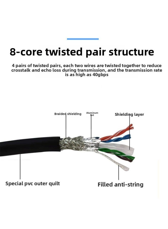 Industrial Camera Network Cable High Flexible Drag Chain Super Six Kinds Of Ethernet 10 Trillion GIGE CCD Communication Screw Left And Right Fixed-Color:Category 5e Gigabit High Soft Tail Chain Network Cable-Line Length:3 M  - Image 5