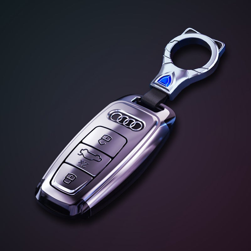 Generic Audi A6L A4L Q3 Q5 Key Cover High-End Simple Tri-Color Keychain PE transparent bag