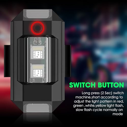 OTO2EYE PACK OF 2 Aluminium Airplane Light (7 Colors) Waterproof Universal Warning Signal Blinker Led Strobe Rechargeable Safety Light For Bike Motorcycles Cars Bicycle Drones Helmet - Image 4