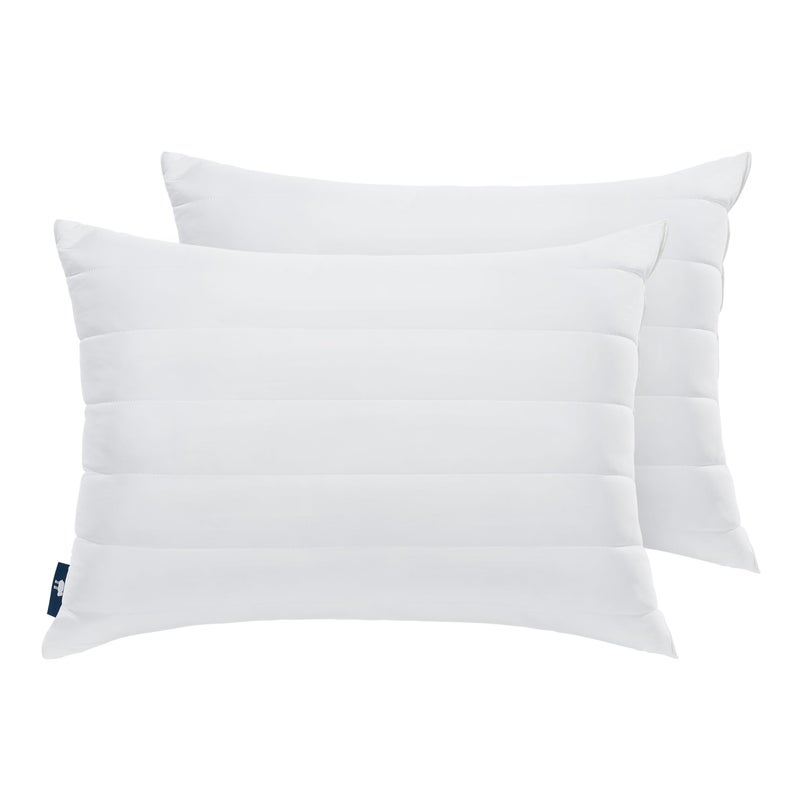 Serta Cooling Quilted Hypoallergenic Soft/Medium Bed Pillows for Side, Stomach or Back Sleepers (2 Pack) - Image 2