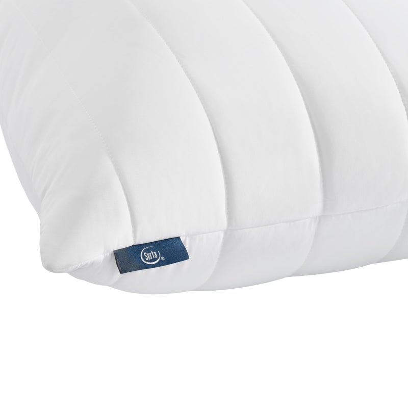 Serta Cooling Quilted Hypoallergenic Soft/Medium Bed Pillows for Side, Stomach or Back Sleepers (2 Pack) - Image 3