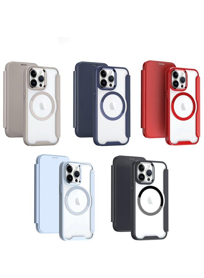S-TOP Case For iPhone 16 Pro Max RFID Blocking Adsorption Flip MagSafe Leather Phone Case - Image 2