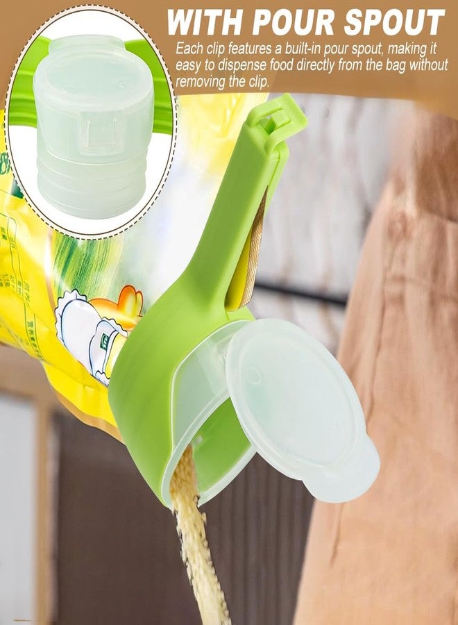 Trasylph 6Pcs Bag Clip with Pour Spout, Bag Clips for Food Storage Sealing Clips, Seal and Pour Bag Clip, Reusable Plastic Cap Sealer Clips for Snack Storage(COLOR:Type A) - Image 3