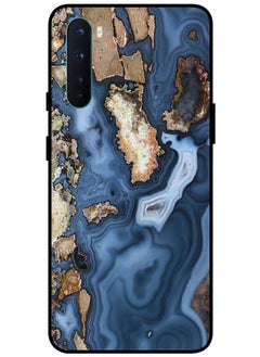 Protective Case Cover For OnePlus Nord Smart Series Printed Protective Case Cover for OnePlus Nord Blue & Golden Texture