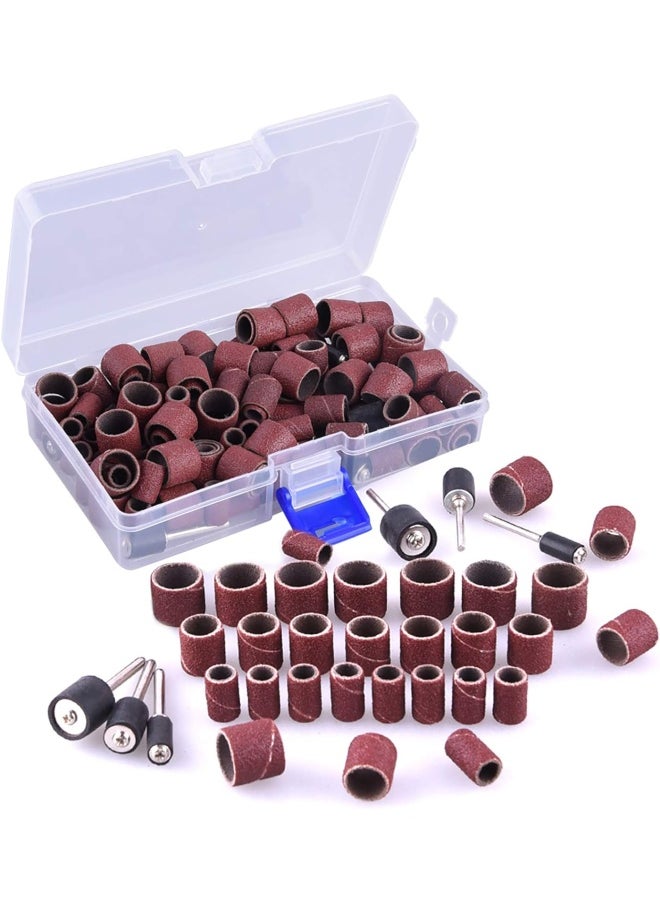 AUSTOR Austor 132 Pieces Sanding Drum Set With Free Box Including 120 Pieces Drum Sander Sanding Sleeves And 12 Pieces Drum Mandrels For Dremel Rotary Tool  - Image 2
