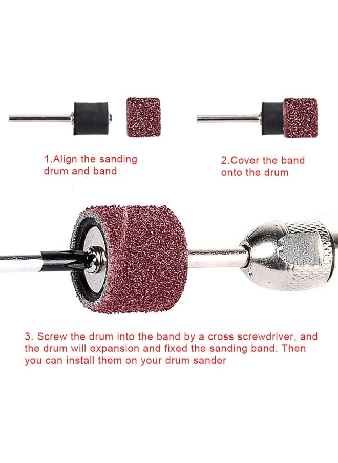AUSTOR Austor 132 Pieces Sanding Drum Set With Free Box Including 120 Pieces Drum Sander Sanding Sleeves And 12 Pieces Drum Mandrels For Dremel Rotary Tool  - Image 3