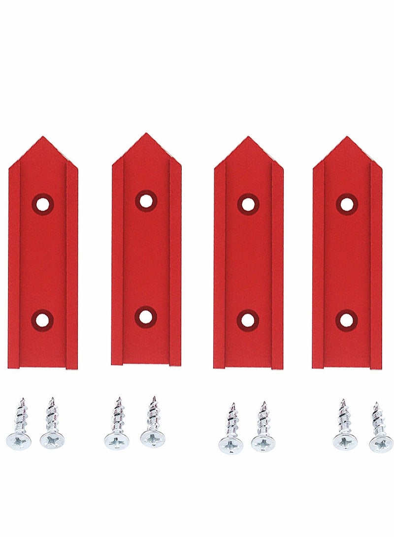 طقم تقاطعات بملف مزدوج من 4 قطع، مقاس 4 إنش مع ثقوب تثقيب مسبقة، مصنوع من سبائك الألمنيوم عالية القوة 6063 مع معالجة أنودية وطلاء رملي ناعم، مثالي للأعمال الخشبية. - Image 3