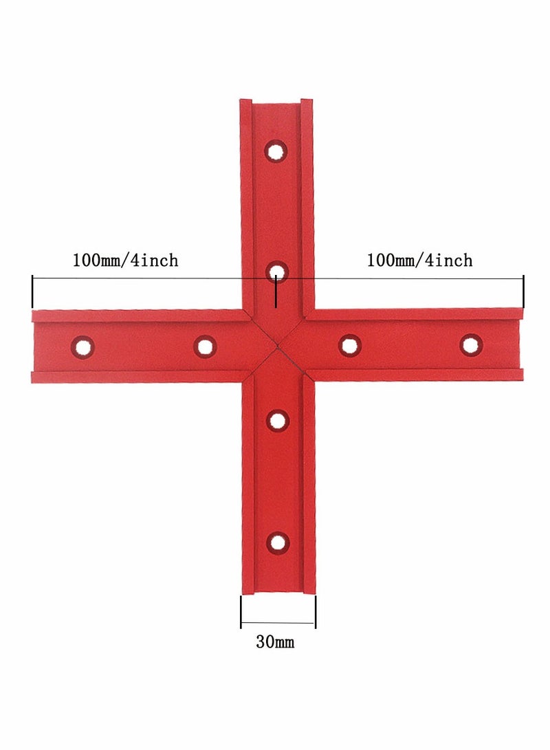 طقم تقاطعات بملف مزدوج من 4 قطع، مقاس 4 إنش مع ثقوب تثقيب مسبقة، مصنوع من سبائك الألمنيوم عالية القوة 6063 مع معالجة أنودية وطلاء رملي ناعم، مثالي للأعمال الخشبية. - Image 4