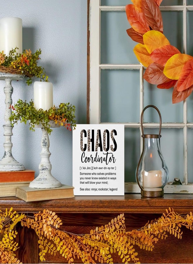 CQM Funny Chaos Coordinator Gifts Office Decor, Leopard Chaos Coordinator Wooden Box Sign, Thank You Gifts, Home Farmhouse Table Shelf Desk Decor Accessories, Appreciation Gifts for Coworkers Colleague - Image 5