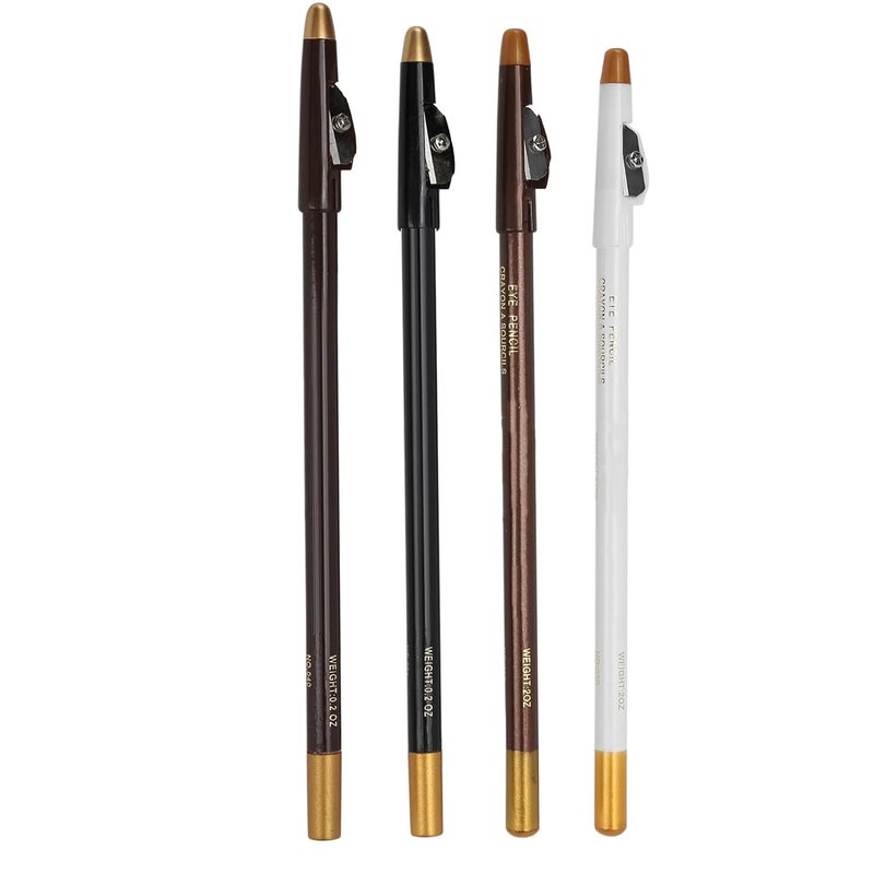 Betued 4pcs KitBlack  White  Dark Brown  Light Brown Beard and Hairline Outliner Pencils with Sharpener for Shaping Tools Stencils